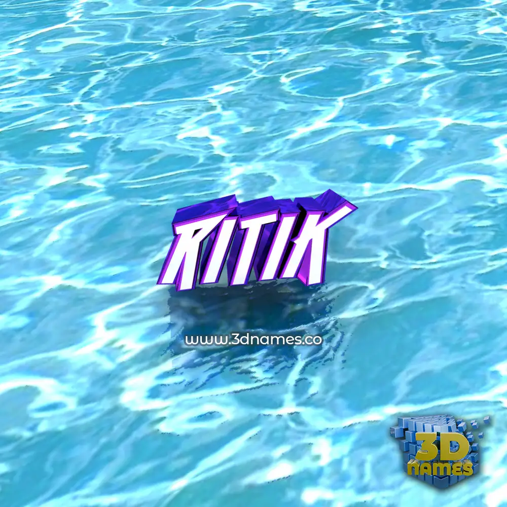 ritik in Water style - 3D name wallpaper