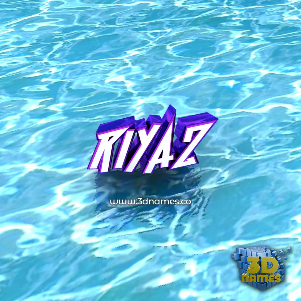 riyaz in Water style - 3D name wallpaper