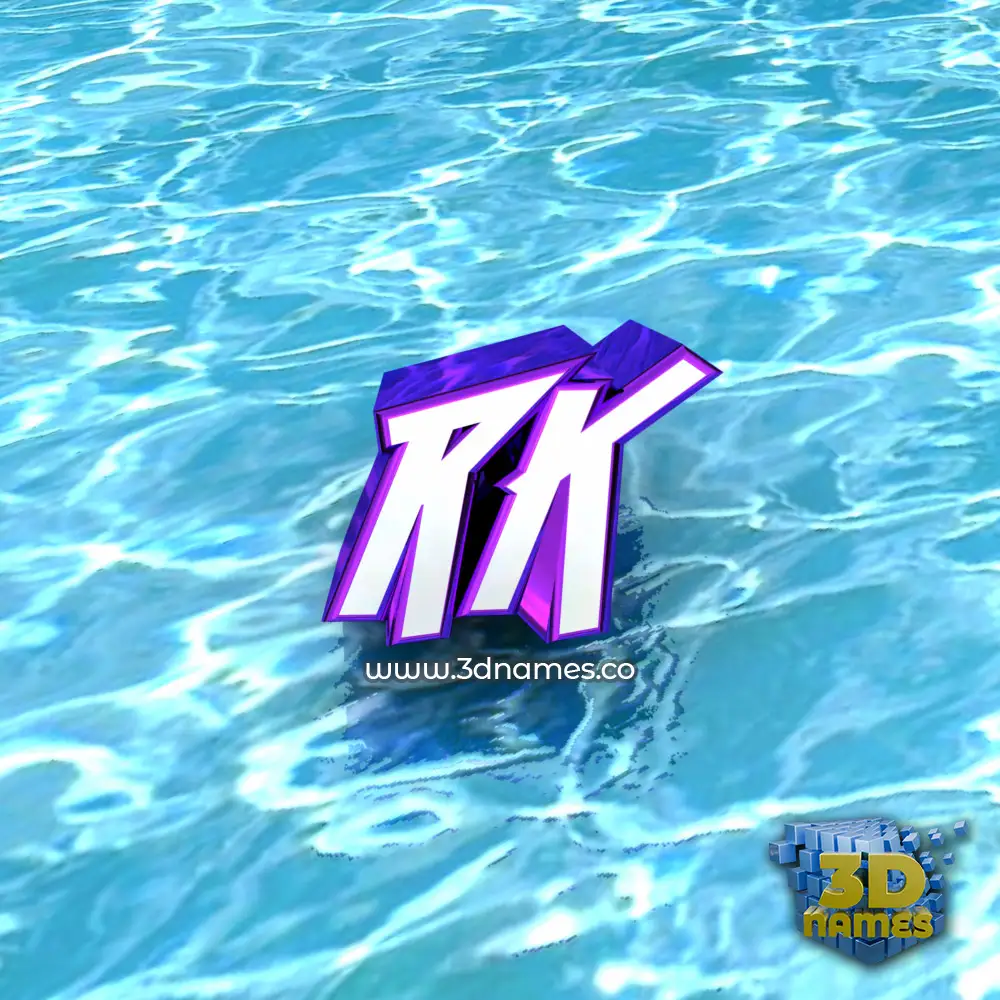 rk in Water style - 3D name wallpaper