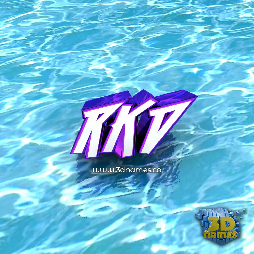 rkd in Water style - 3D name wallpaper