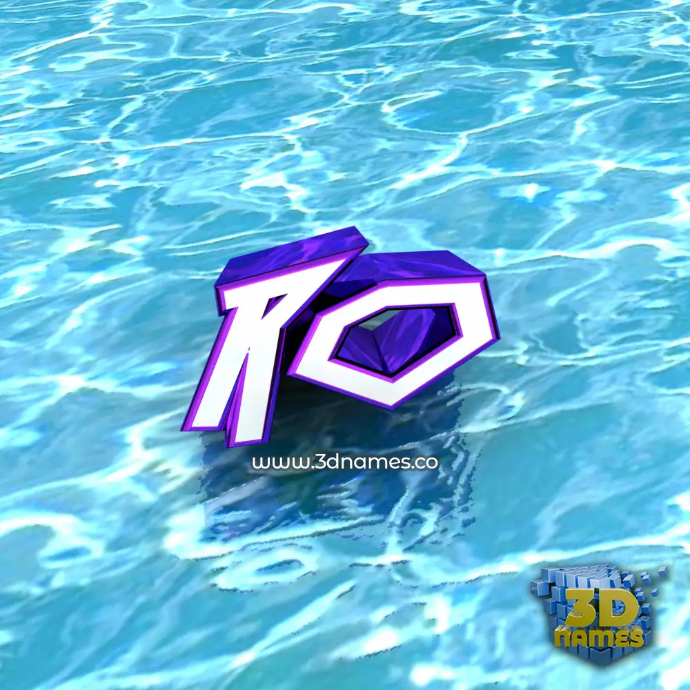 ro in Water style - 3D name wallpaper