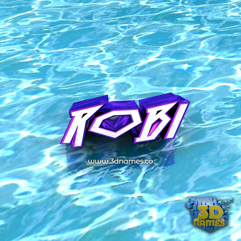 robi in Water style - 3D name wallpaper