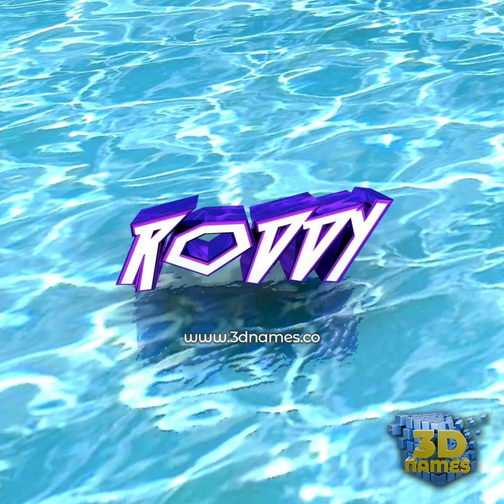 roddy in Water style - 3D name wallpaper