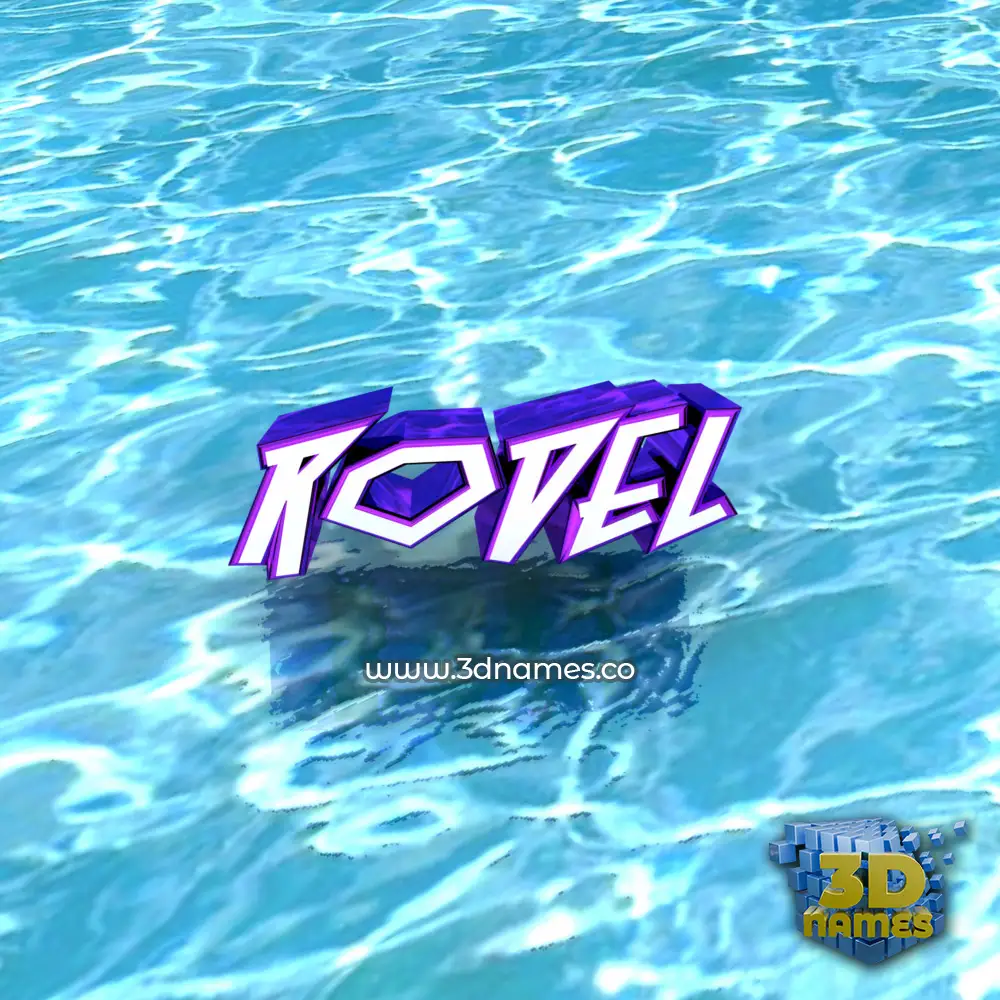 rodel in Water style - 3D name wallpaper