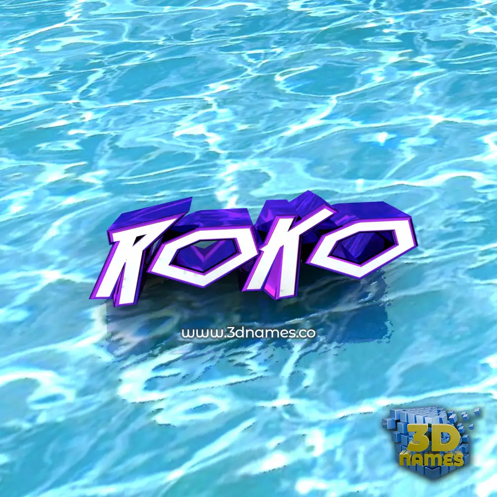 roko in Water style - 3D name wallpaper