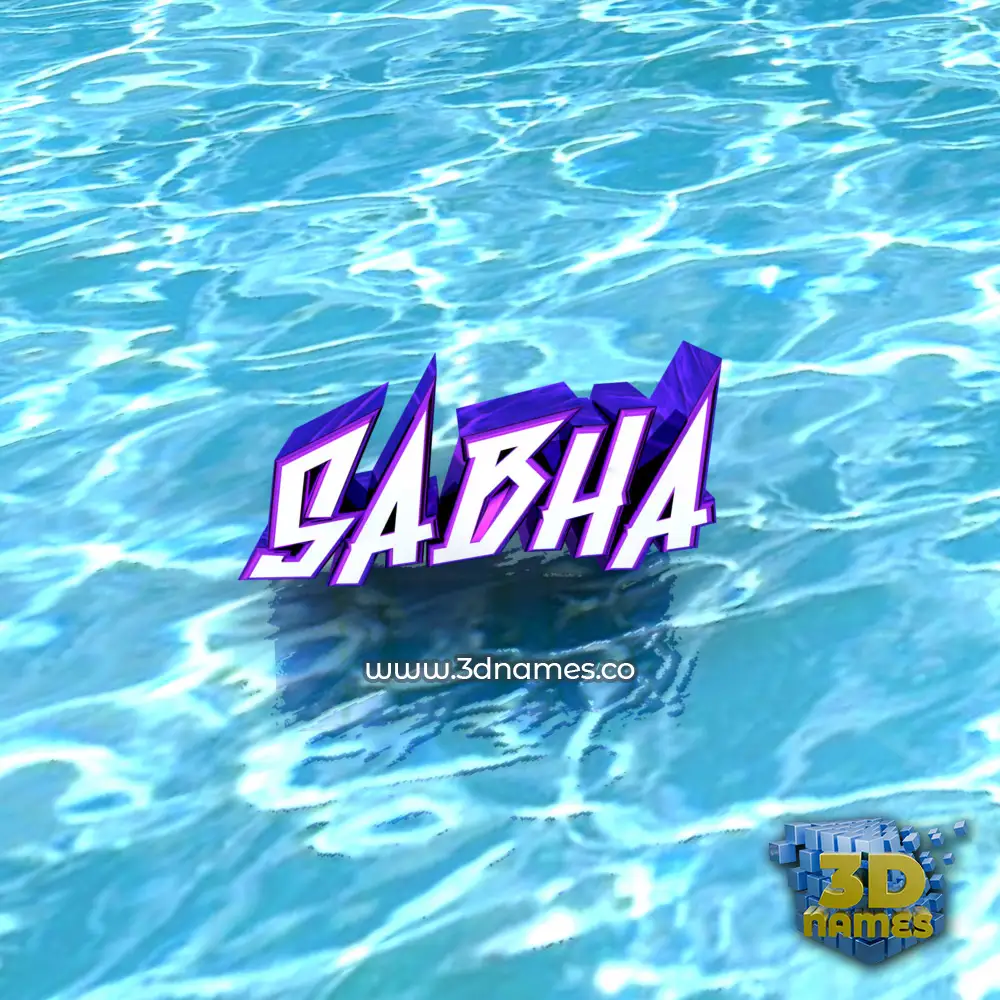 sabha in Water style - 3D name wallpaper