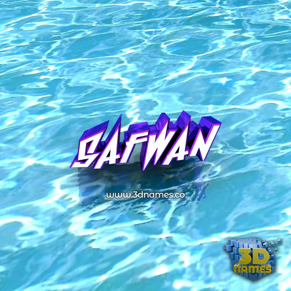 safwan in Water style - 3D name wallpaper
