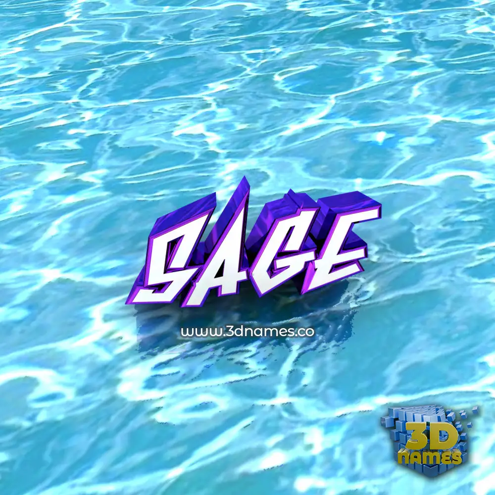 sage in Water style - 3D name wallpaper