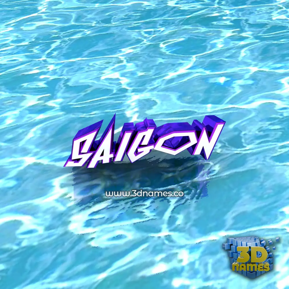 saigon in Water style - 3D name wallpaper