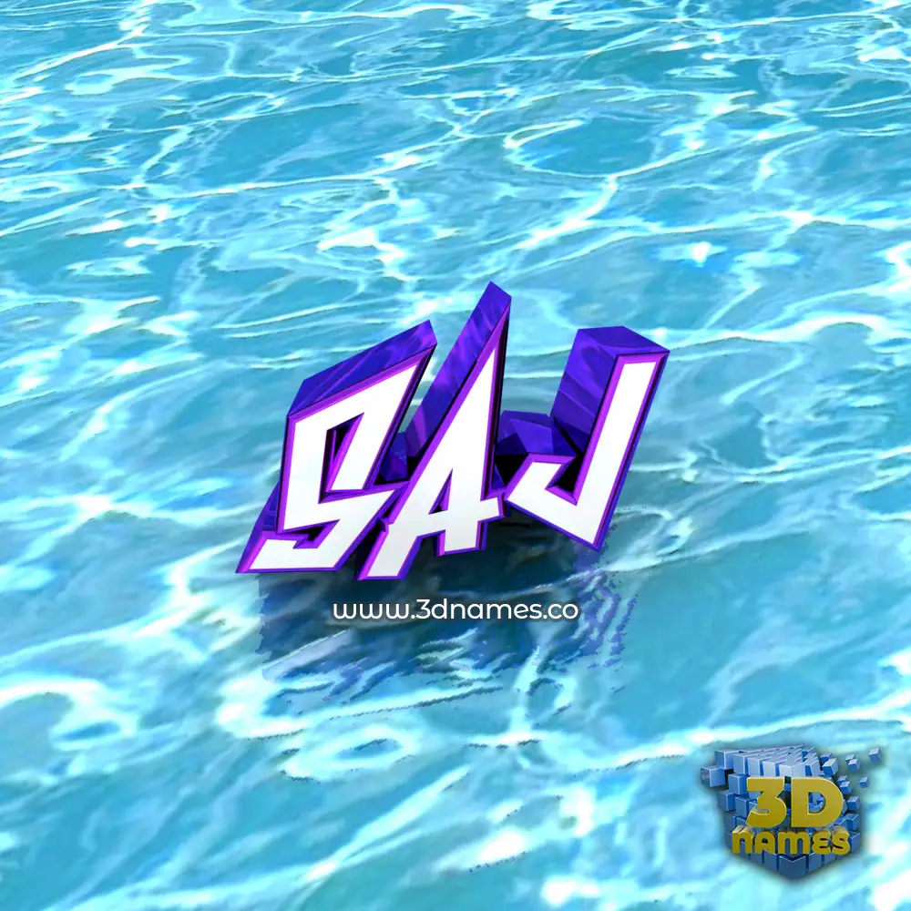 saj in Water style - 3D name wallpaper