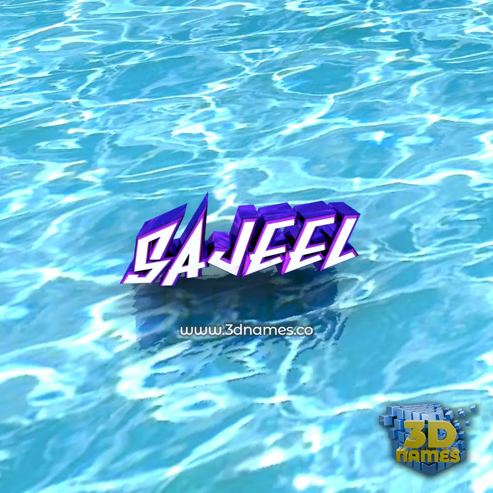 sajeel in Water style - 3D name wallpaper
