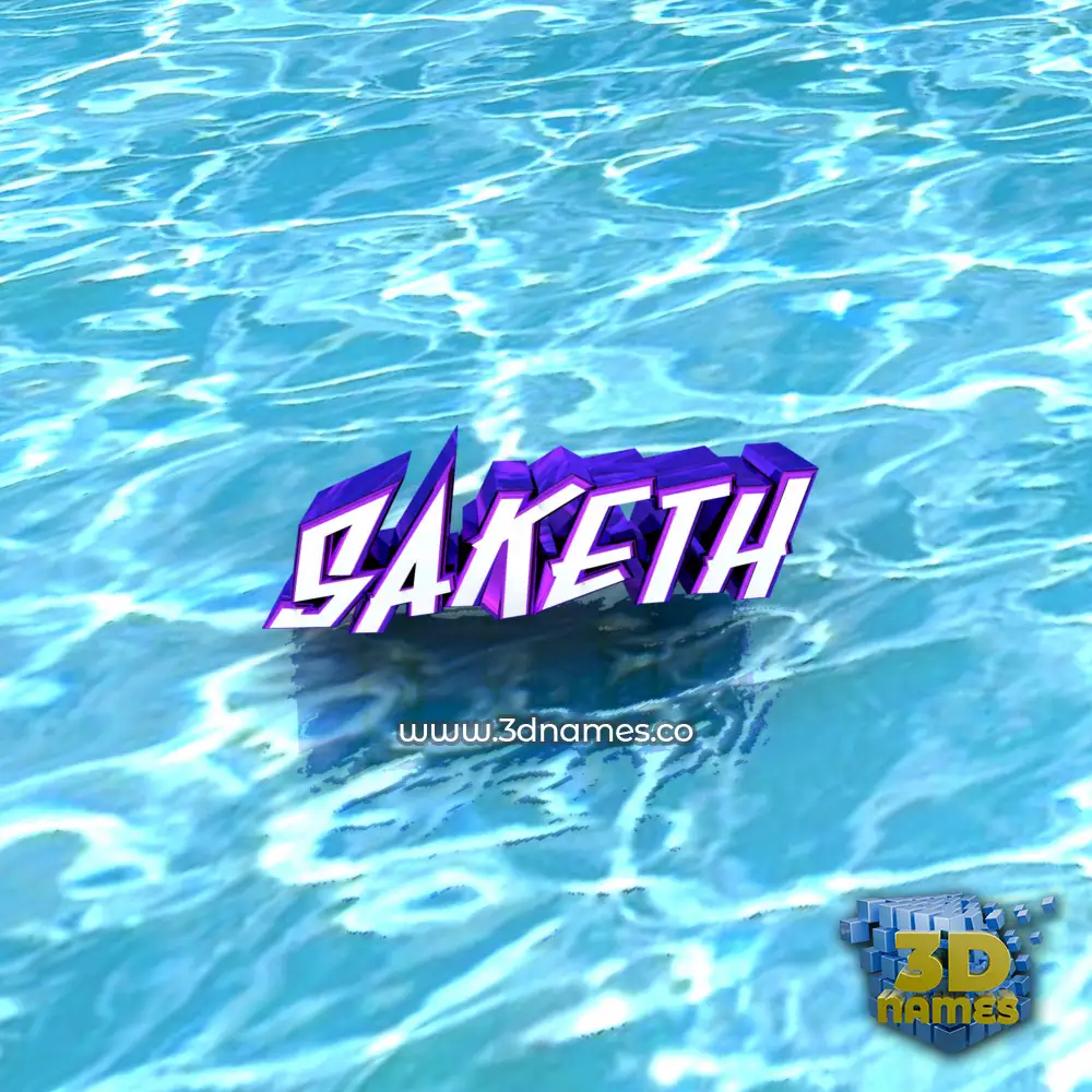 saketh in Water style - 3D name wallpaper