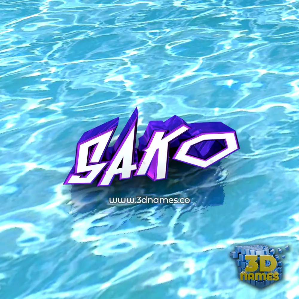 sako in Water style - 3D name wallpaper