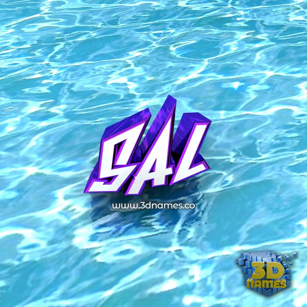 sal in Water style - 3D name wallpaper