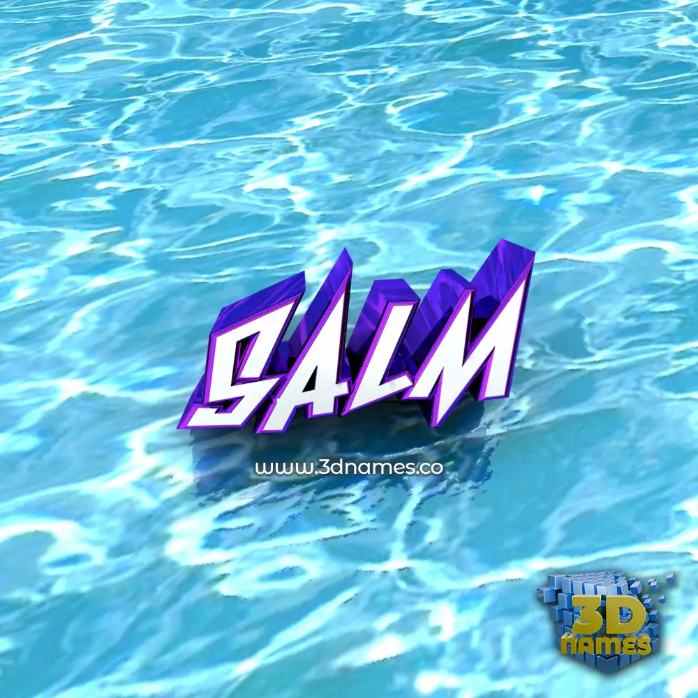 salm in Water style - 3D name wallpaper