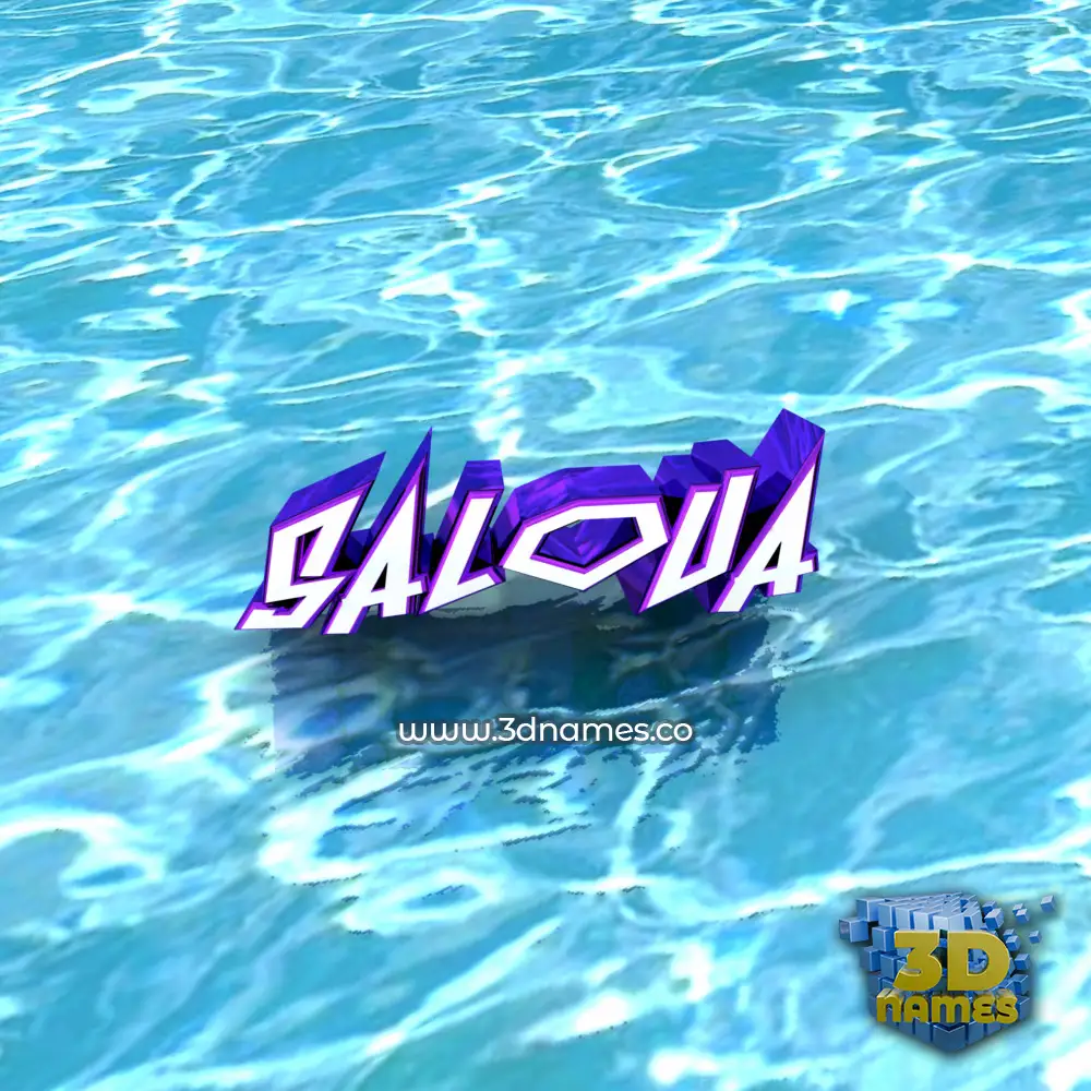 saloua in Water style - 3D name wallpaper