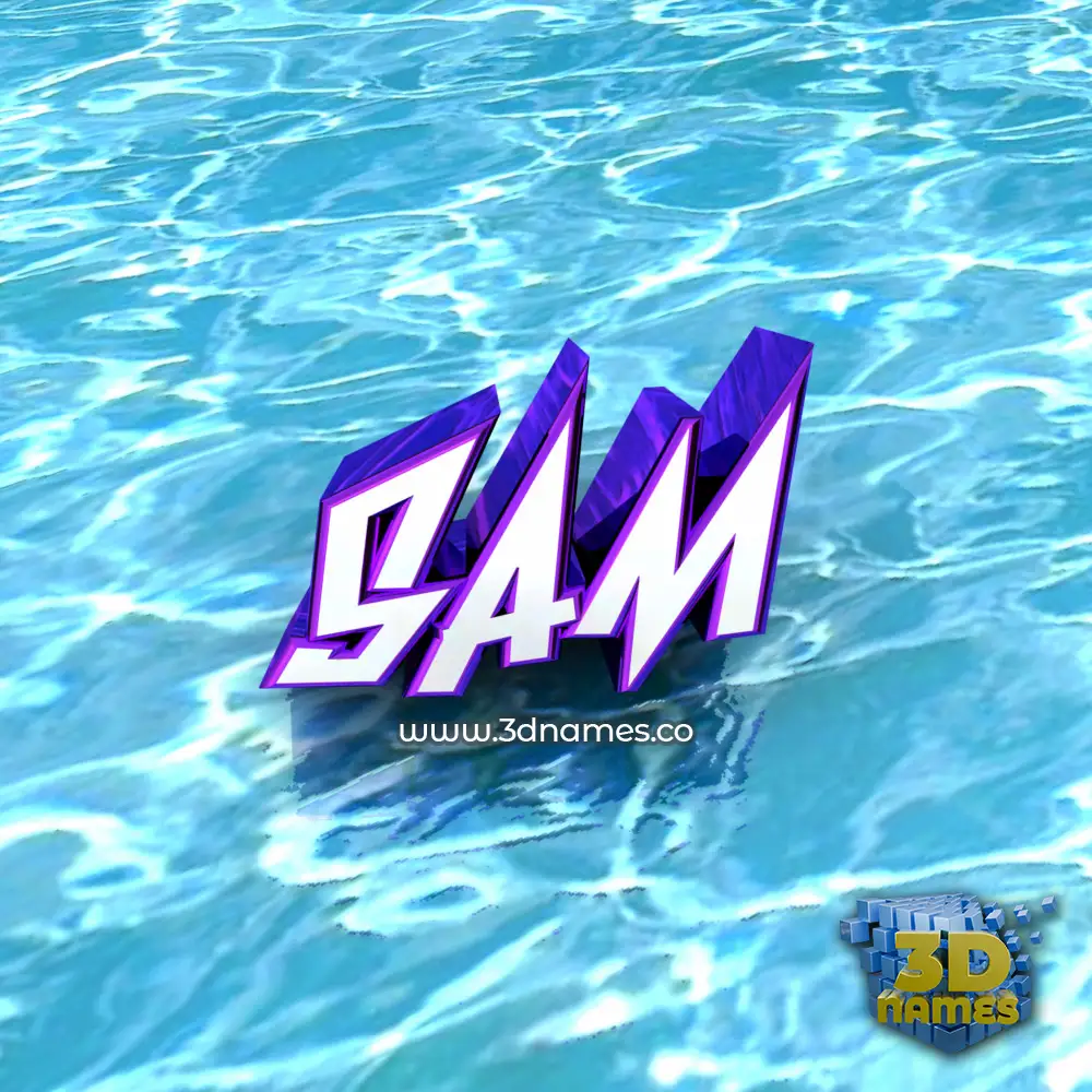 sam in Water style - 3D name wallpaper