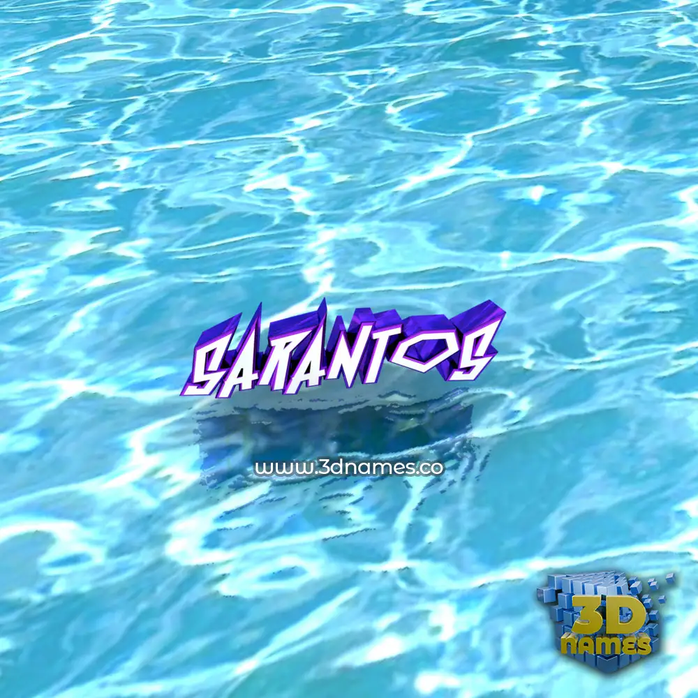 sarantos in Water style - 3D name wallpaper