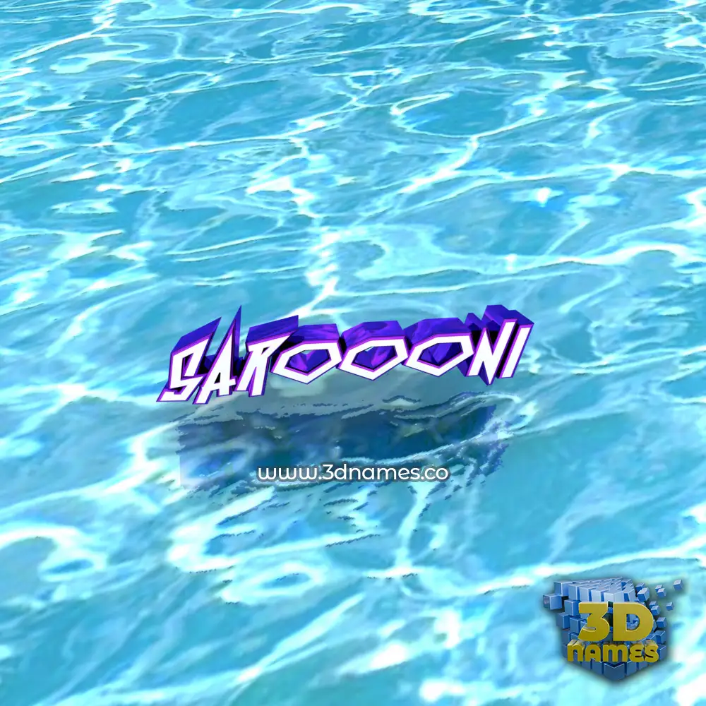 saroooni in Water style - 3D name wallpaper