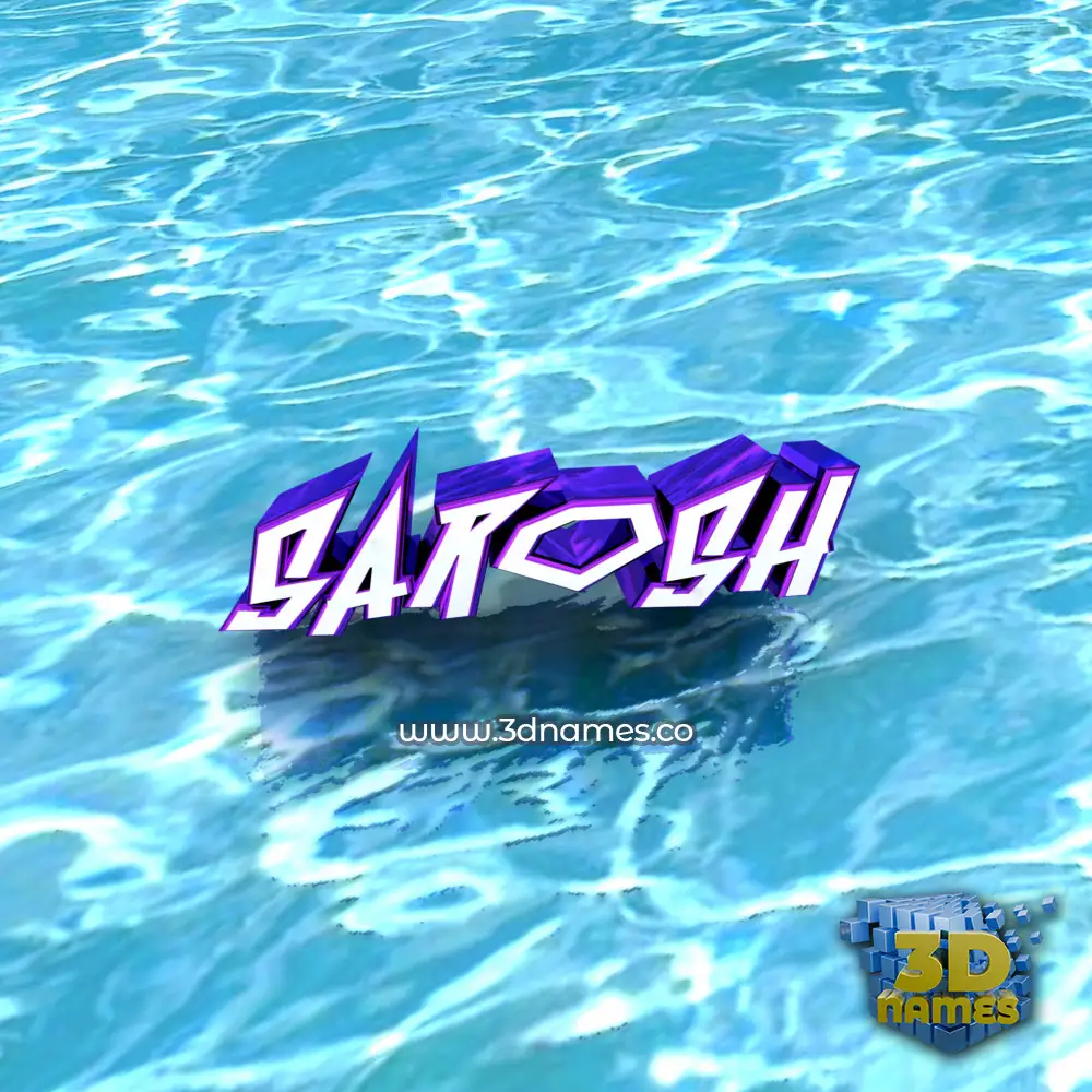 sarosh in Water style - 3D name wallpaper
