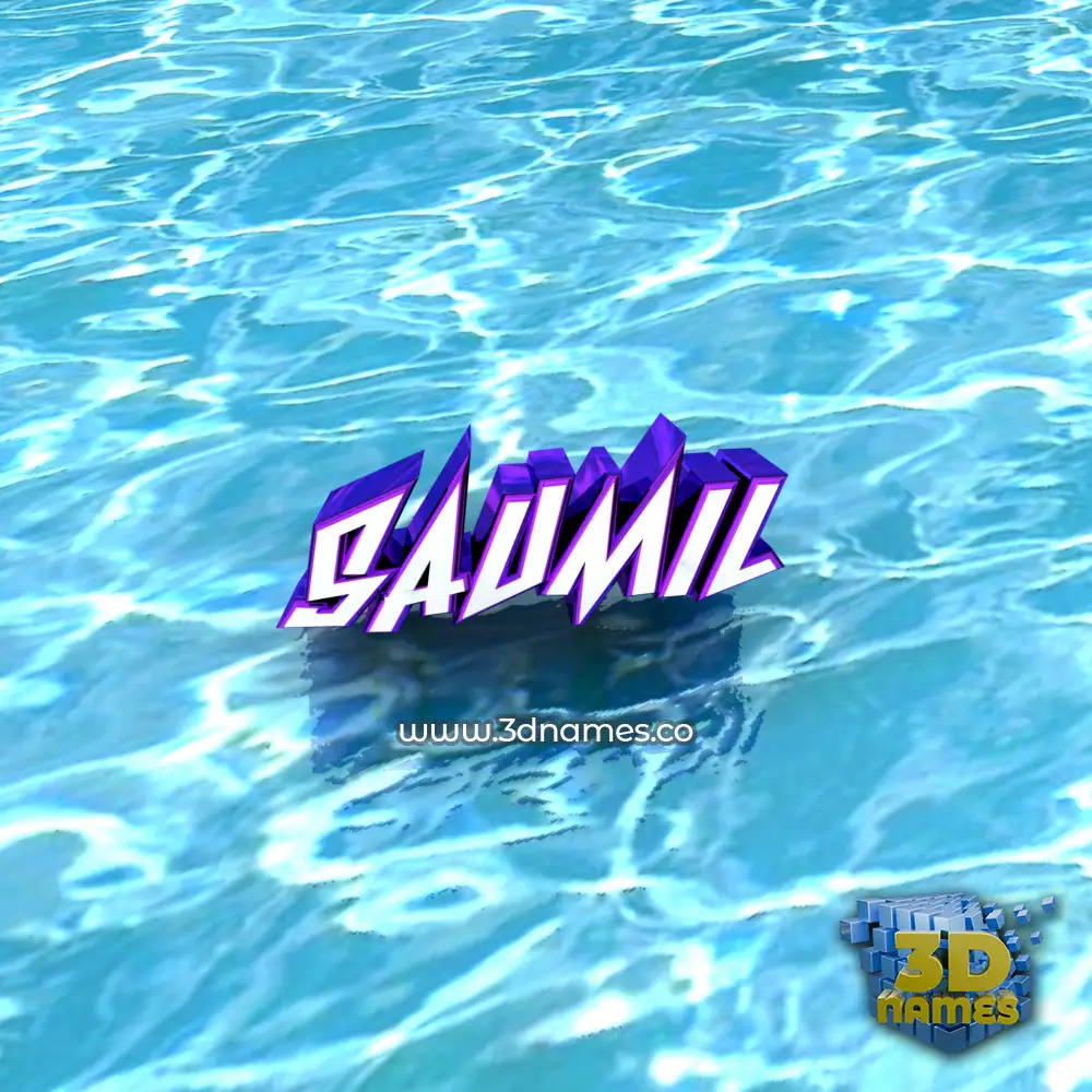 saumil in Water style - 3D name wallpaper