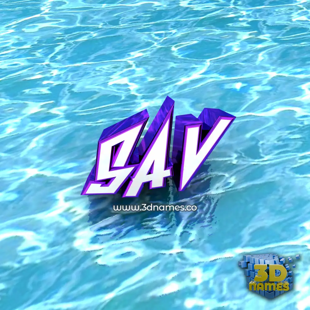 sav in Water style - 3D name wallpaper