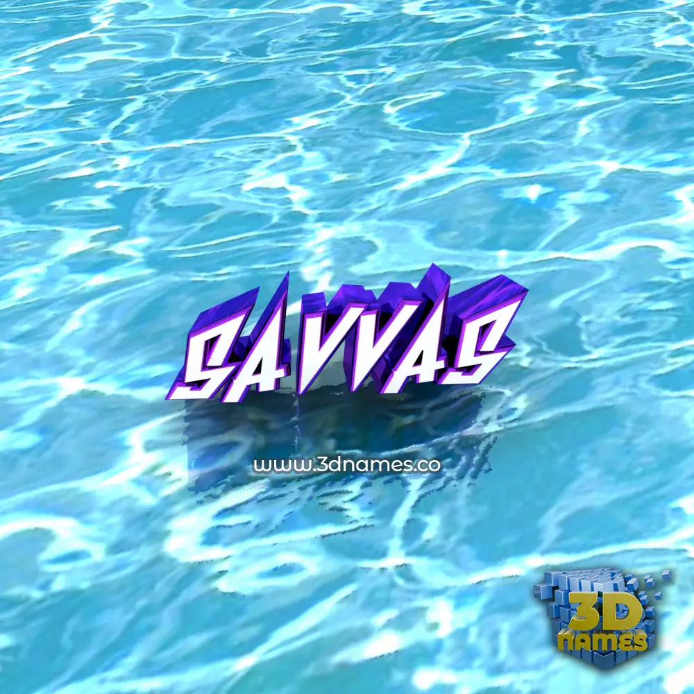 savvas in Water style - 3D name wallpaper