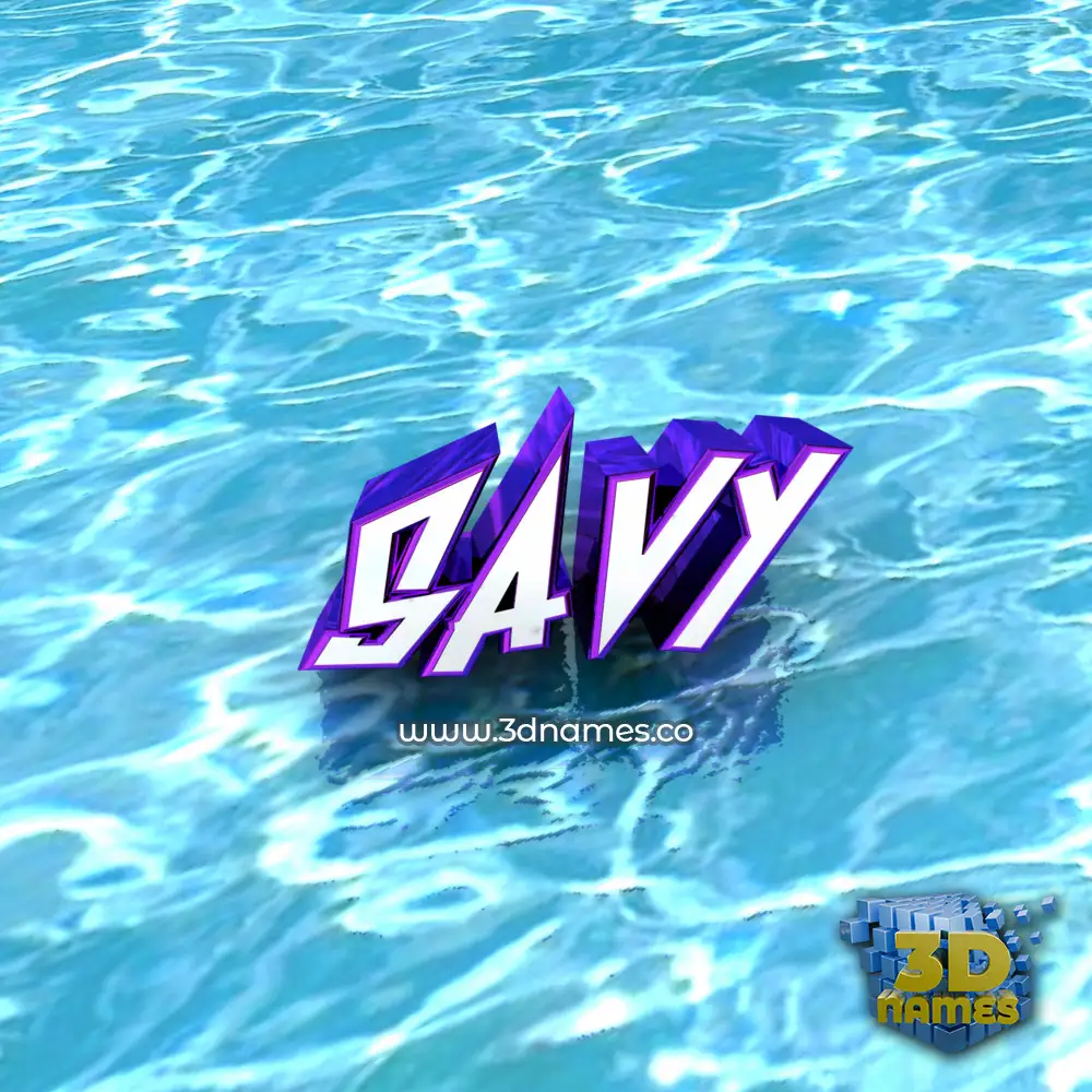 savy in Water style - 3D name wallpaper