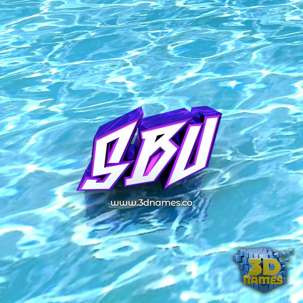 sbu in Water style - 3D name wallpaper