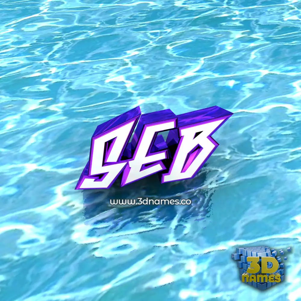 seb in Water style - 3D name wallpaper