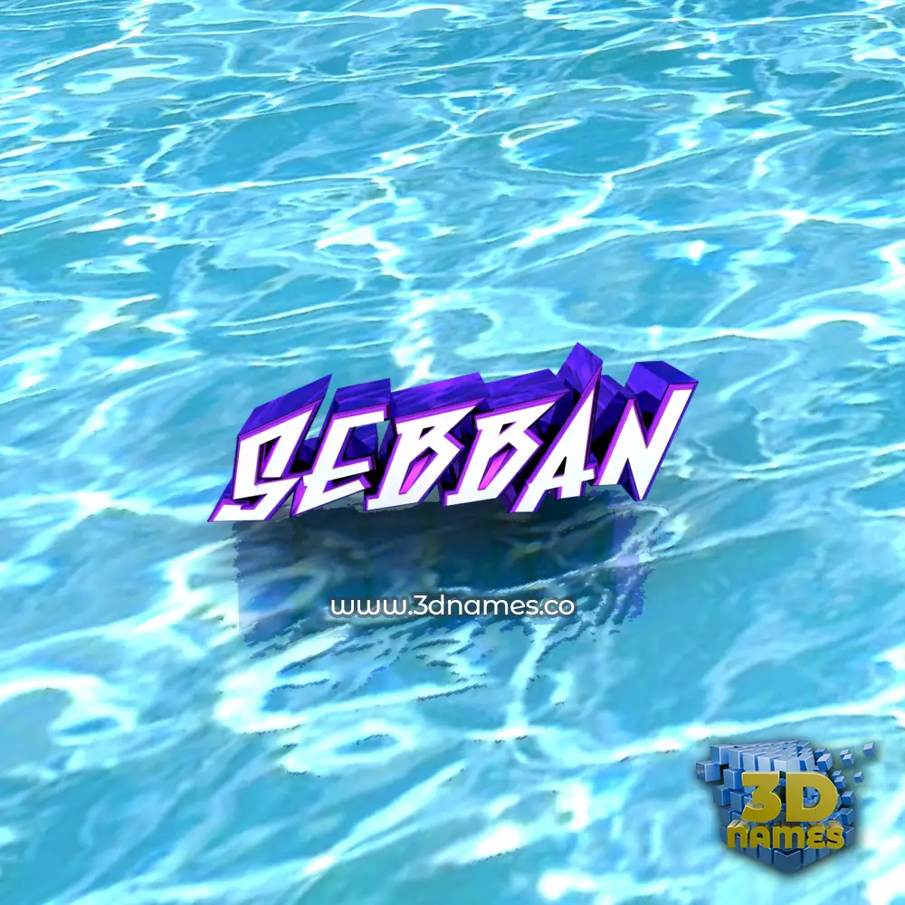 sebban in Water style - 3D name wallpaper