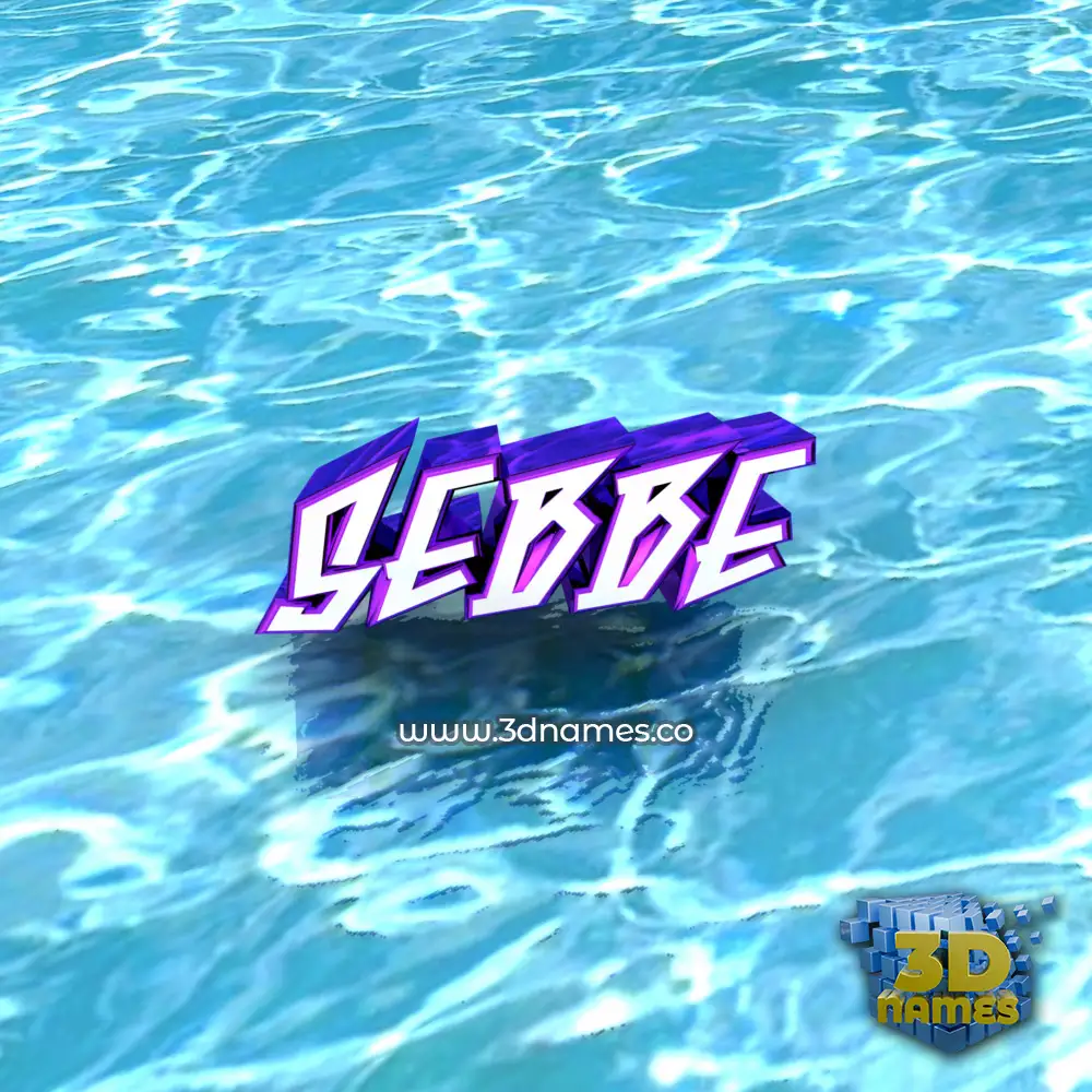 sebbe in Water style - 3D name wallpaper