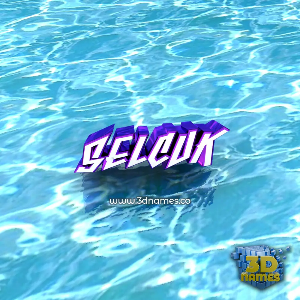 selcuk in Water style - 3D name wallpaper