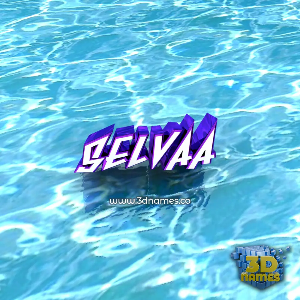 selvaa in Water style - 3D name wallpaper