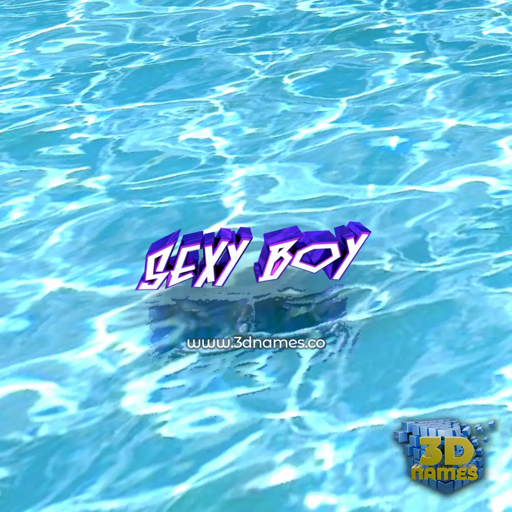 sexy boy in Water style - 3D name wallpaper