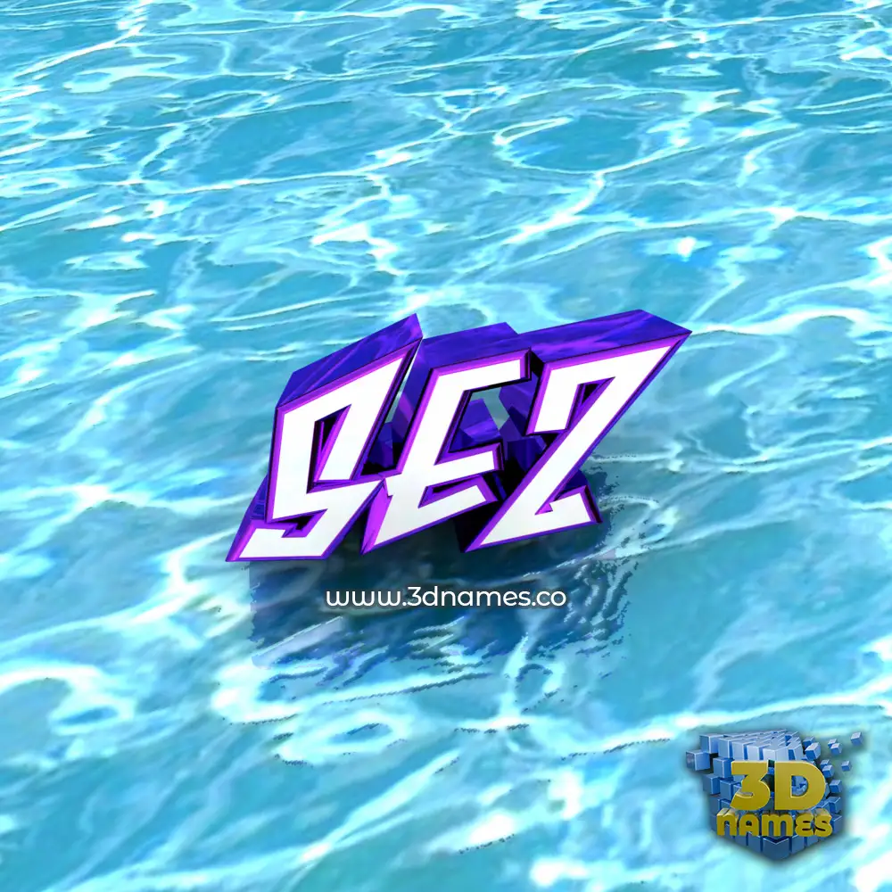 sez in Water style - 3D name wallpaper