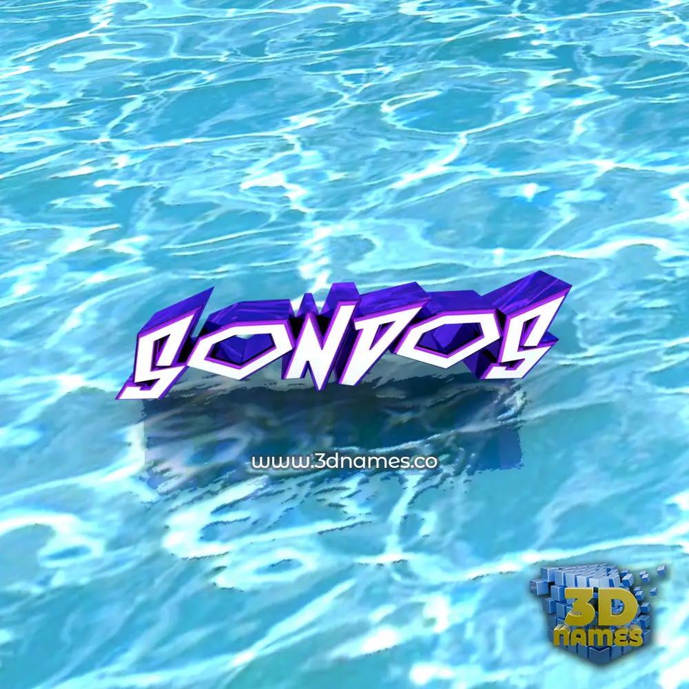 sondos in Water style - 3D name wallpaper