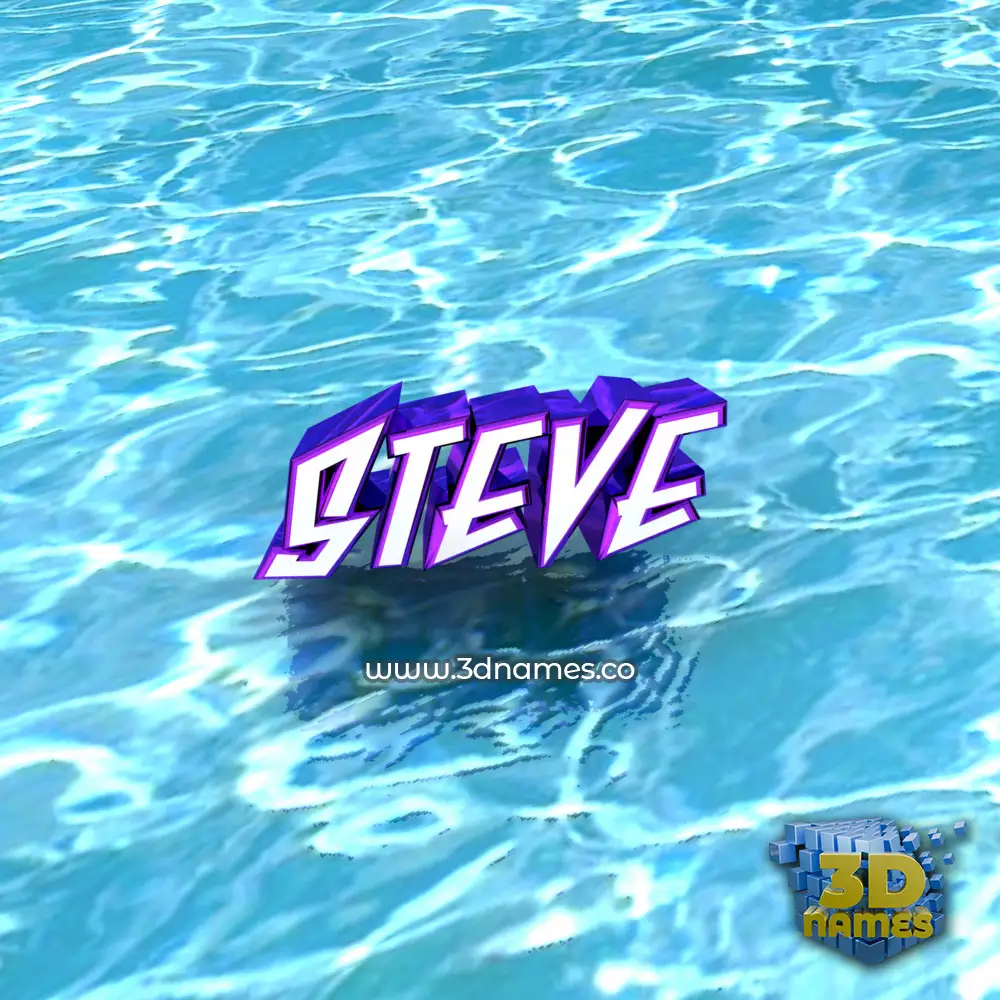 steve in Water style - 3D name wallpaper
