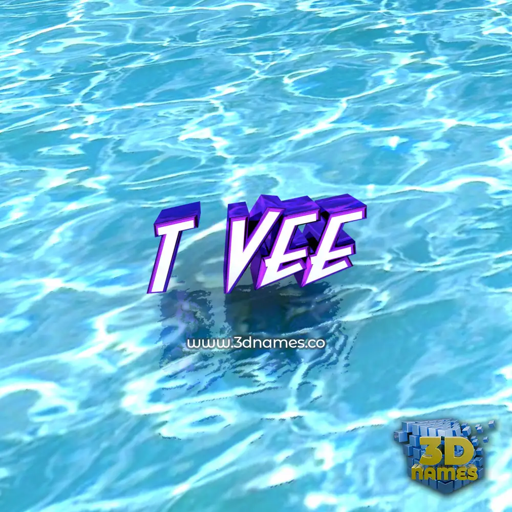 t vee in Water style - 3D name wallpaper