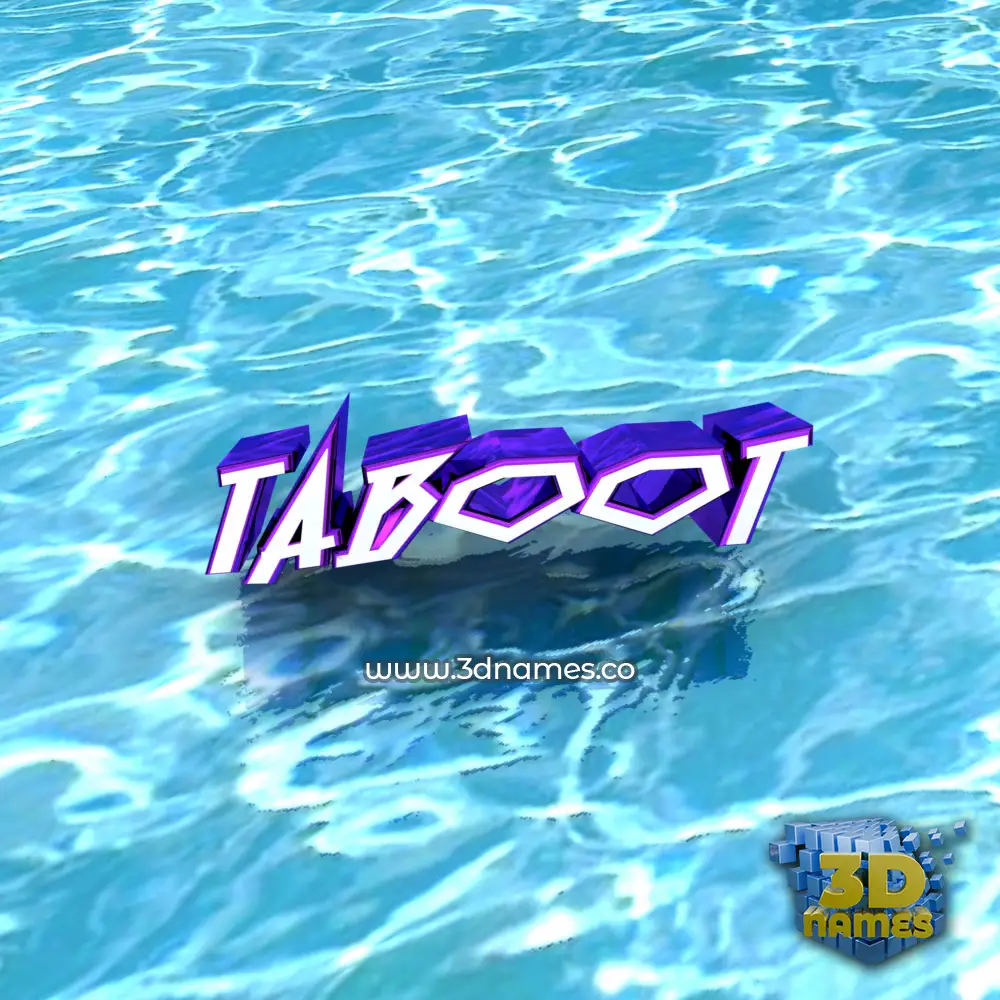 taboot in Water style - 3D name wallpaper