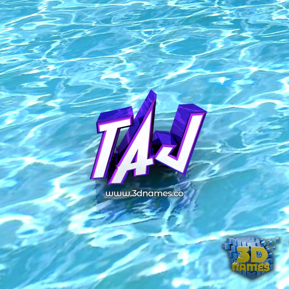 taj in Water style - 3D name wallpaper