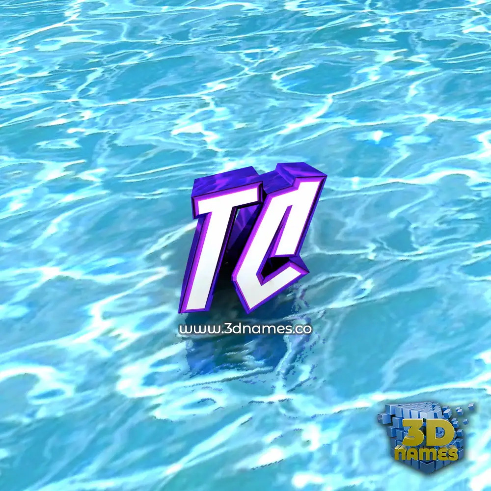 tc in Water style - 3D name wallpaper