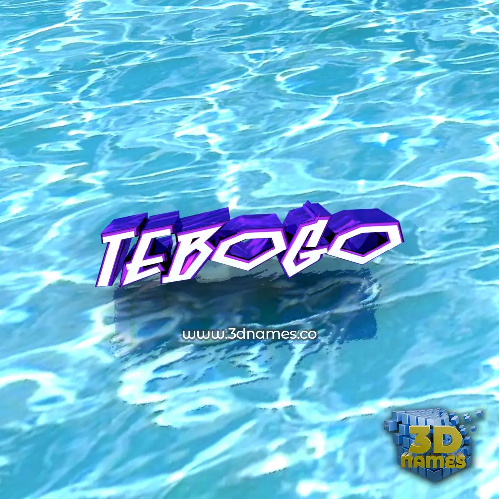 tebogo in Water style - 3D name wallpaper