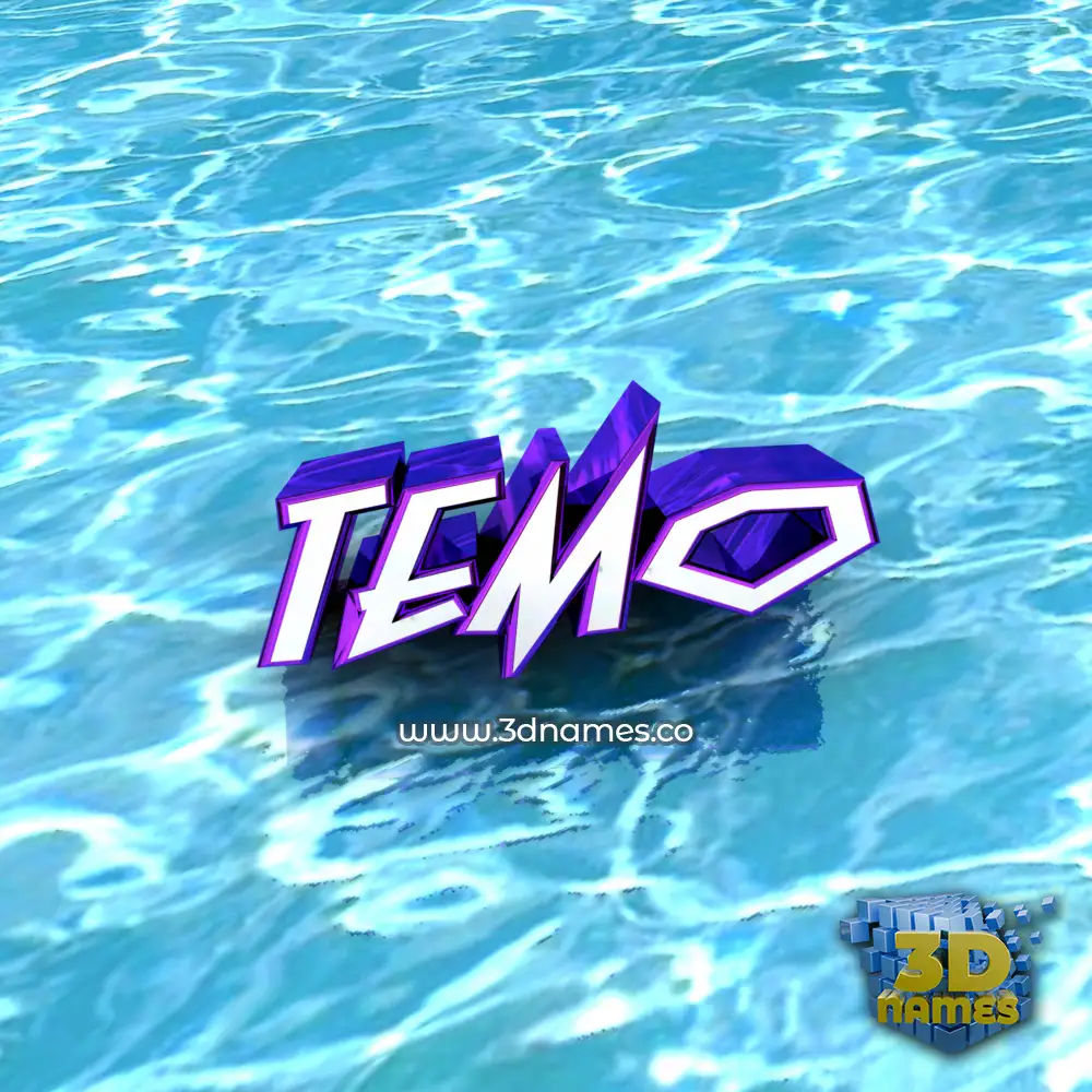 temo in Water style - 3D name wallpaper