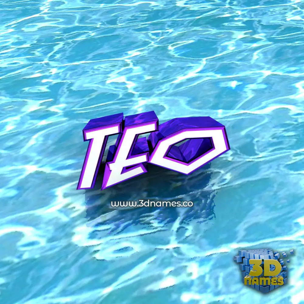 teo in Water style - 3D name wallpaper
