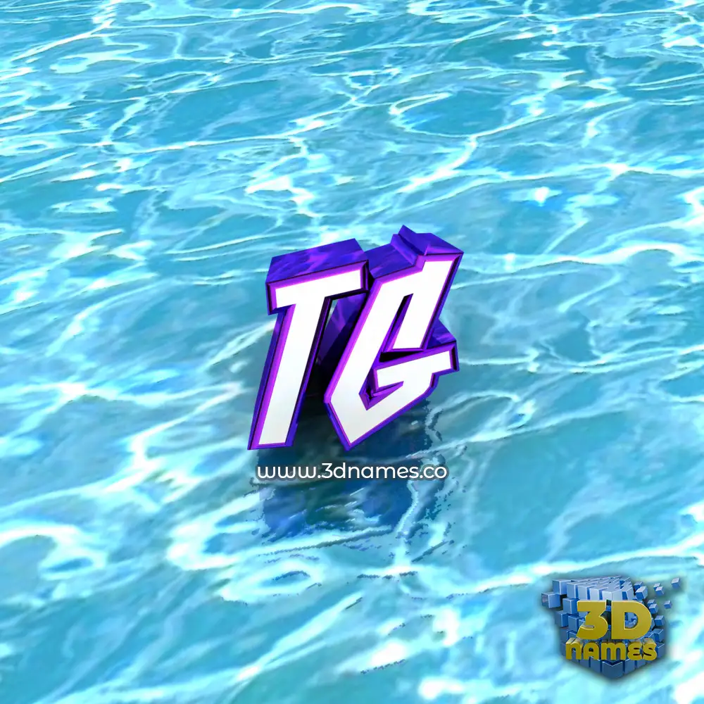 tg in Water style - 3D name wallpaper