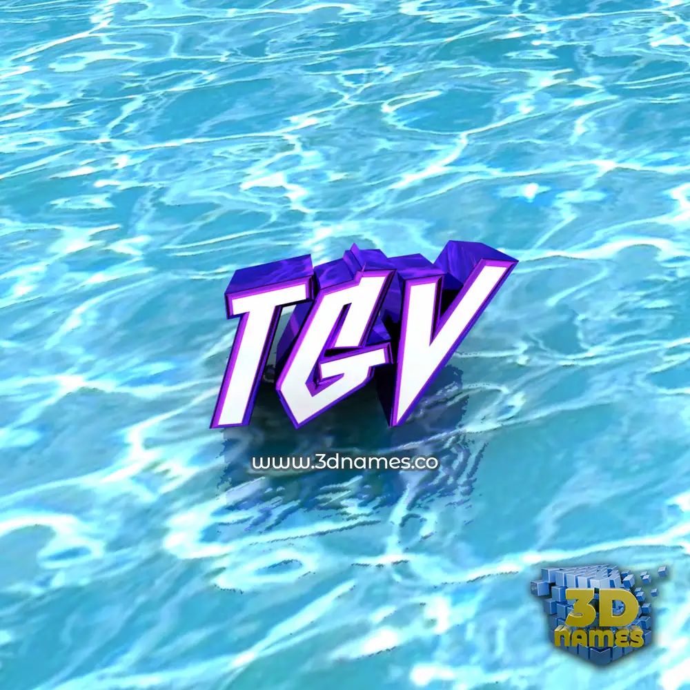 tgv in Water style - 3D name wallpaper