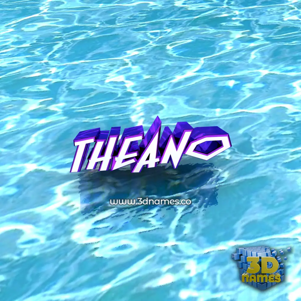 theano in Water style - 3D name wallpaper