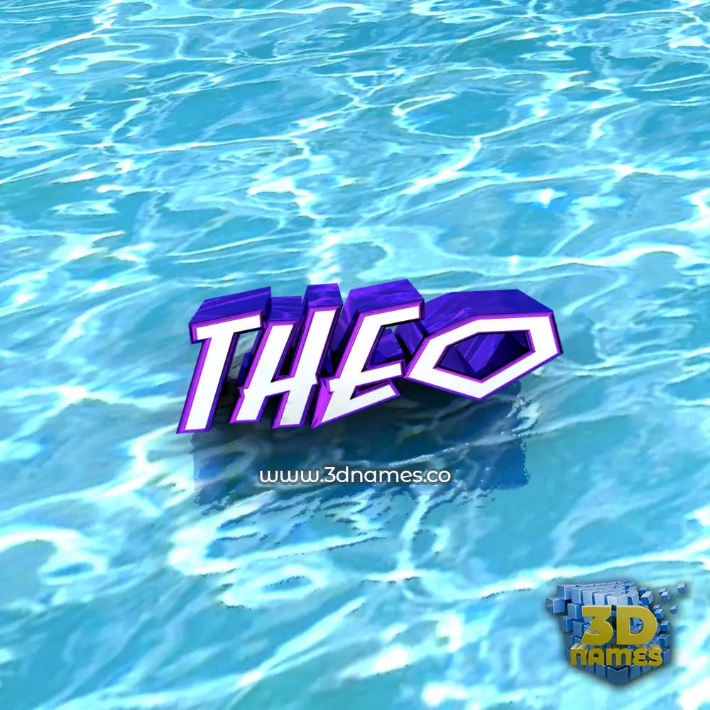 theo in Water style - 3D name wallpaper