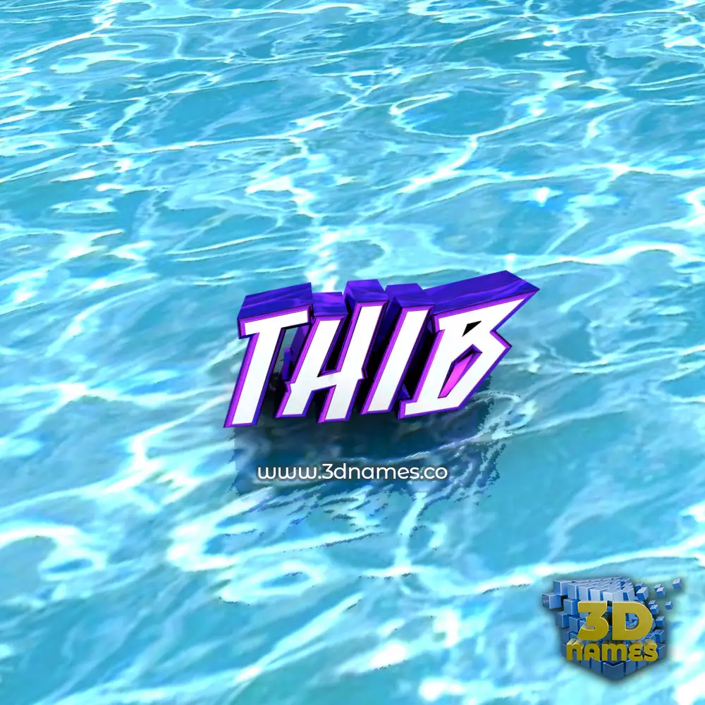 thib in Water style - 3D name wallpaper
